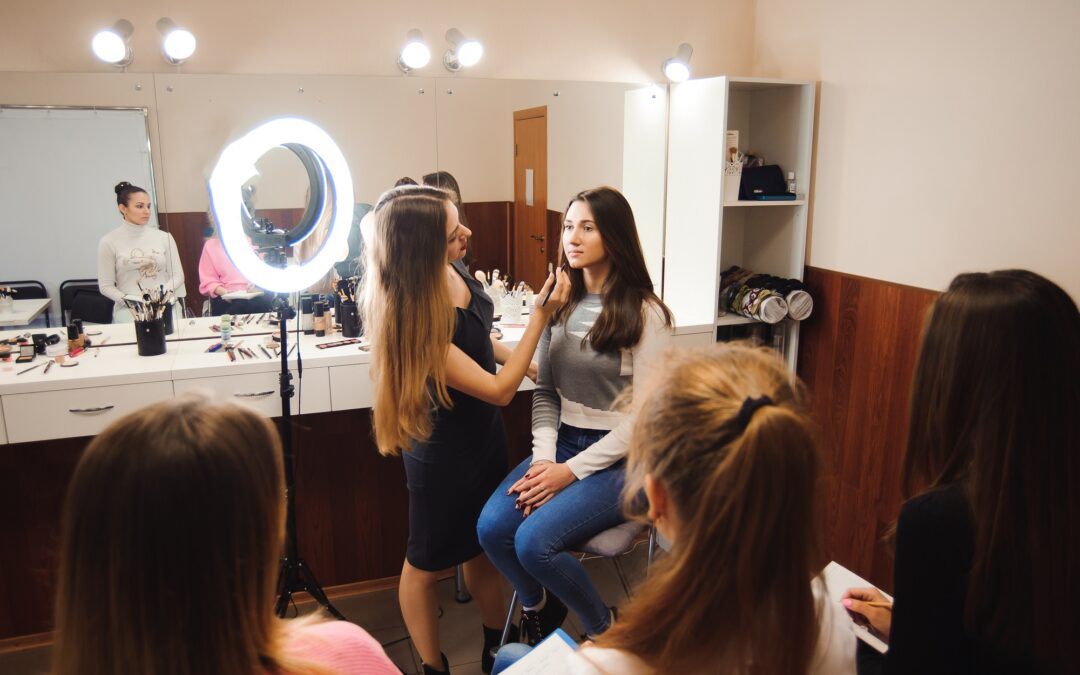 students in esthetician school